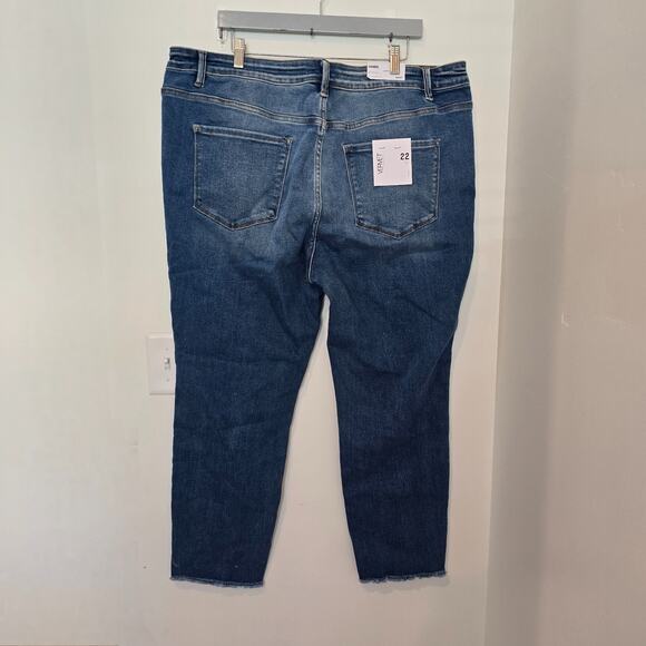 Vervet Jeans Women's Size 22 XXL Amber Mid Rise Skinny Distressed Raw Hem NWT - Picture 4 of 8